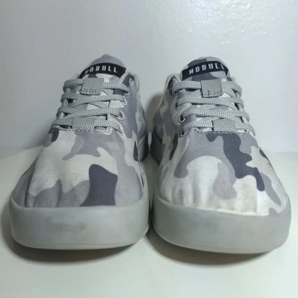 NOBULL Camo Canvas Trainers Women's Size 8.5 Gray Black White Sneakers Shoes